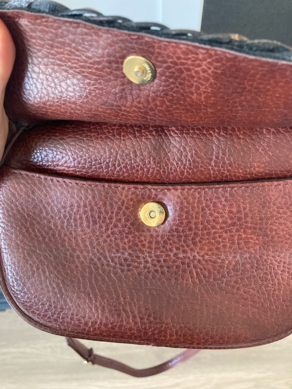 Woven Brown Leather vintage Crossbody Bag - Picture 5 of 6